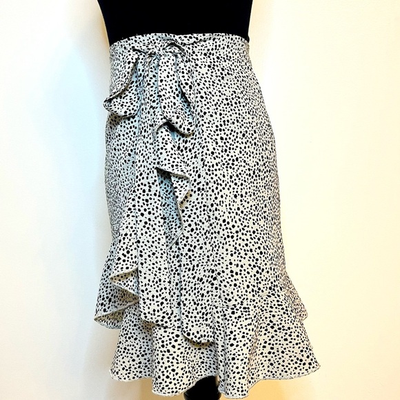 Relipop Leopard Wrap Skirt. Coquette Y2K Ruffle Mini. Size Small. - Picture 4 of 9